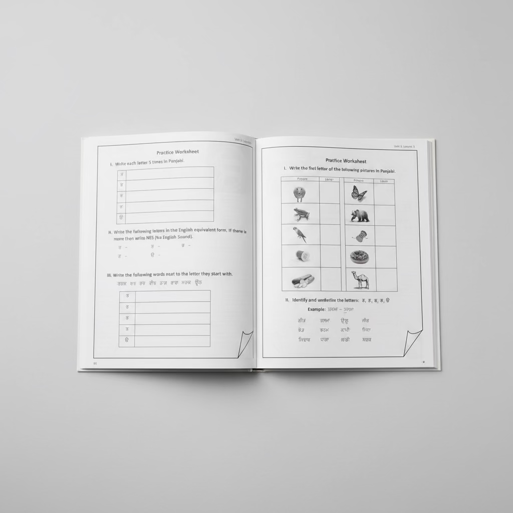 Anmol Punjabi: Punjabi 1 Workbook | Gurmukhi Practice for Beginners