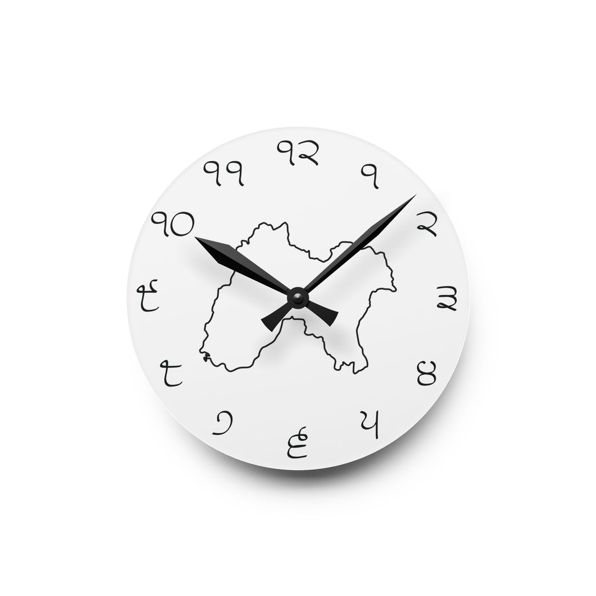 Punjab Silhouette Wall Clock with Gurmukhi Numerals