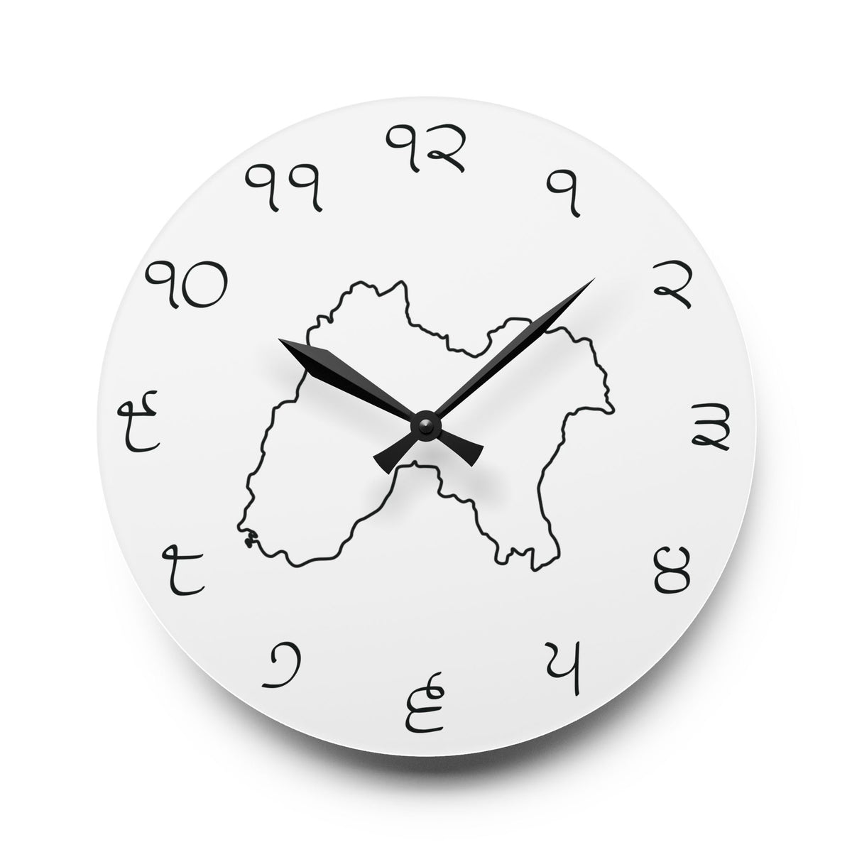 Punjab Silhouette Wall Clock with Gurmukhi Numerals
